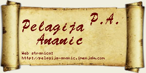 Pelagija Ananić vizit kartica
